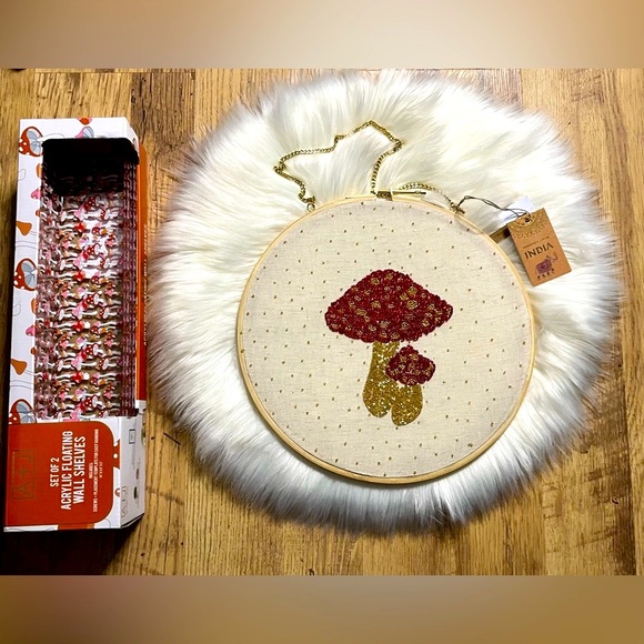 Mushroom Wall Decor and Floating Shelves - Picture 1 of 5